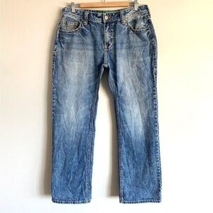 ROCK & Roll Cowboy Pistol Straight Leg Jeans 36x32 (Meas. 34W)Thick Stitching